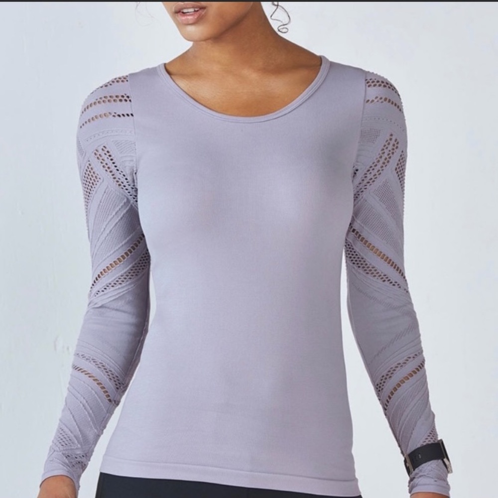 Fabletics workout top, long sleeve, purple